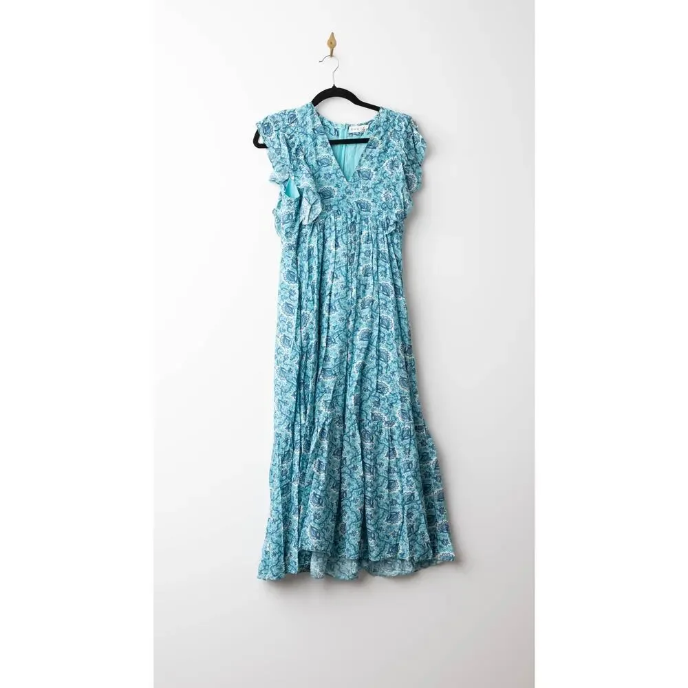RHODE Blue Floral Tasha Dress Size 4
